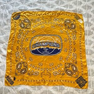 Wrangler NFR Paisley Bandana Scarf Golden Circle Champions Las Vegas Yellow 32"